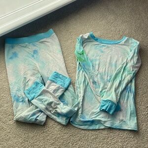 Little Sleepies 3T blue tie dye jammies top and bottom